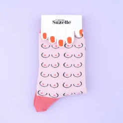 Coucou Suzette Boobs Socks - White* Cotton Socks