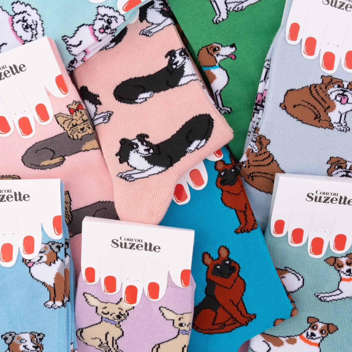 Coucou Suzette Border Collie Socks* Cotton Socks