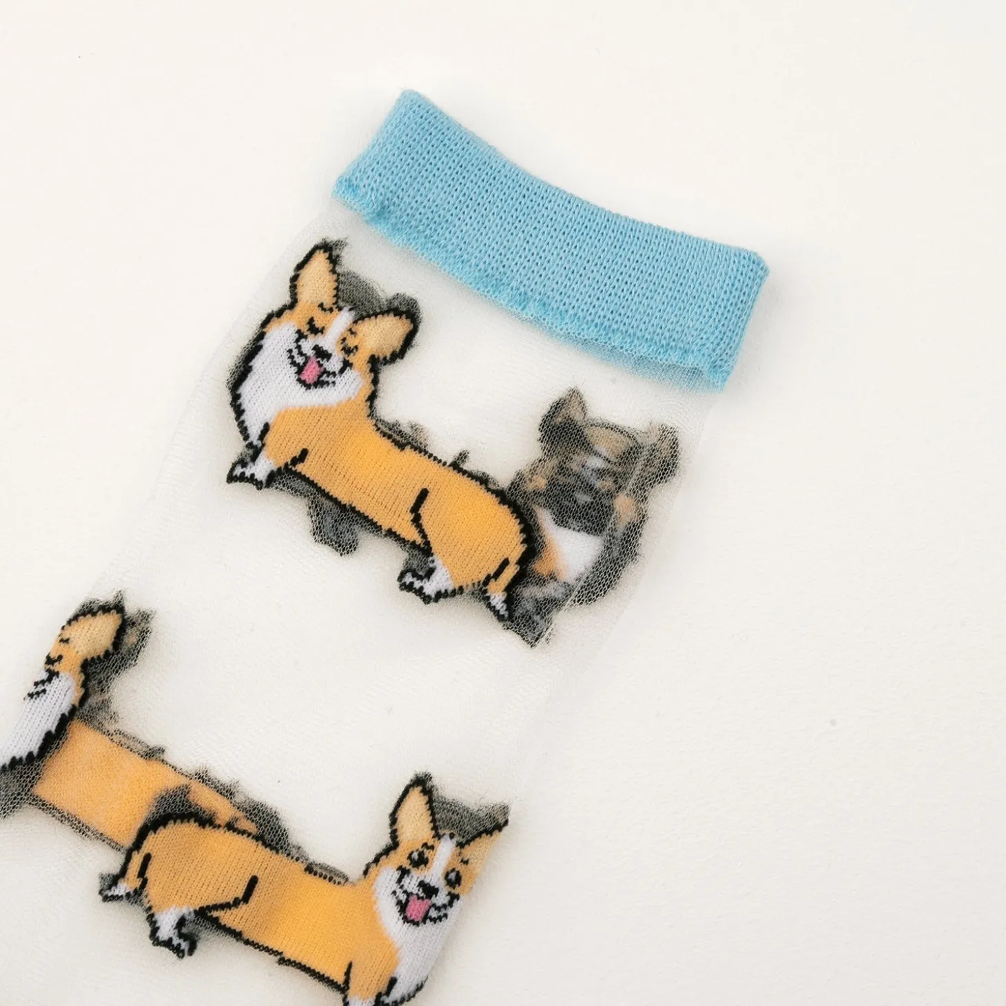 Coucou Suzette Corgi Sheer Socks* Sheer Socks