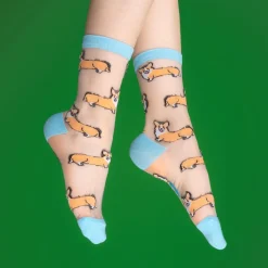 Coucou Suzette Corgi Sheer Socks* Sheer Socks