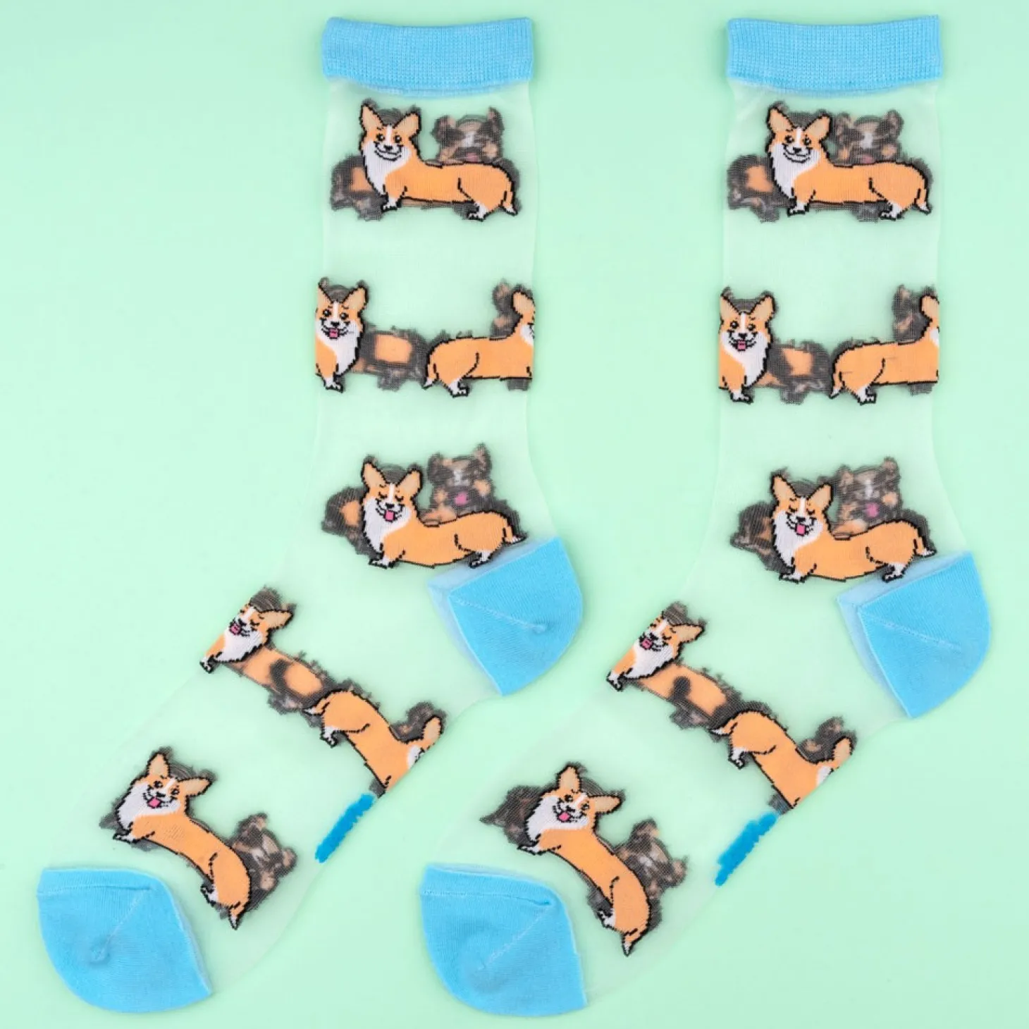Coucou Suzette Corgi Sheer Socks* Sheer Socks