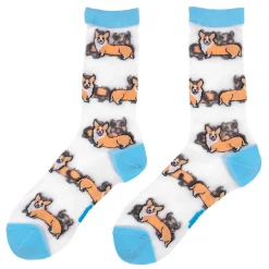 Coucou Suzette Corgi Sheer Socks* Sheer Socks