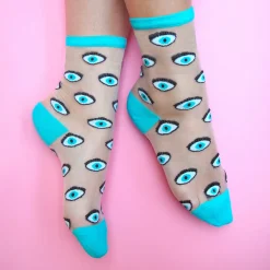 Coucou Suzette Eye Sheer Socks - Blue* Sheer Socks