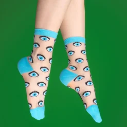 Coucou Suzette Eye Sheer Socks - Blue* Sheer Socks
