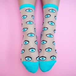Coucou Suzette Eye Sheer Socks - Blue* Sheer Socks