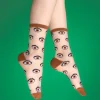 Coucou Suzette Eye Sheer Socks - Brown* Sheer Socks