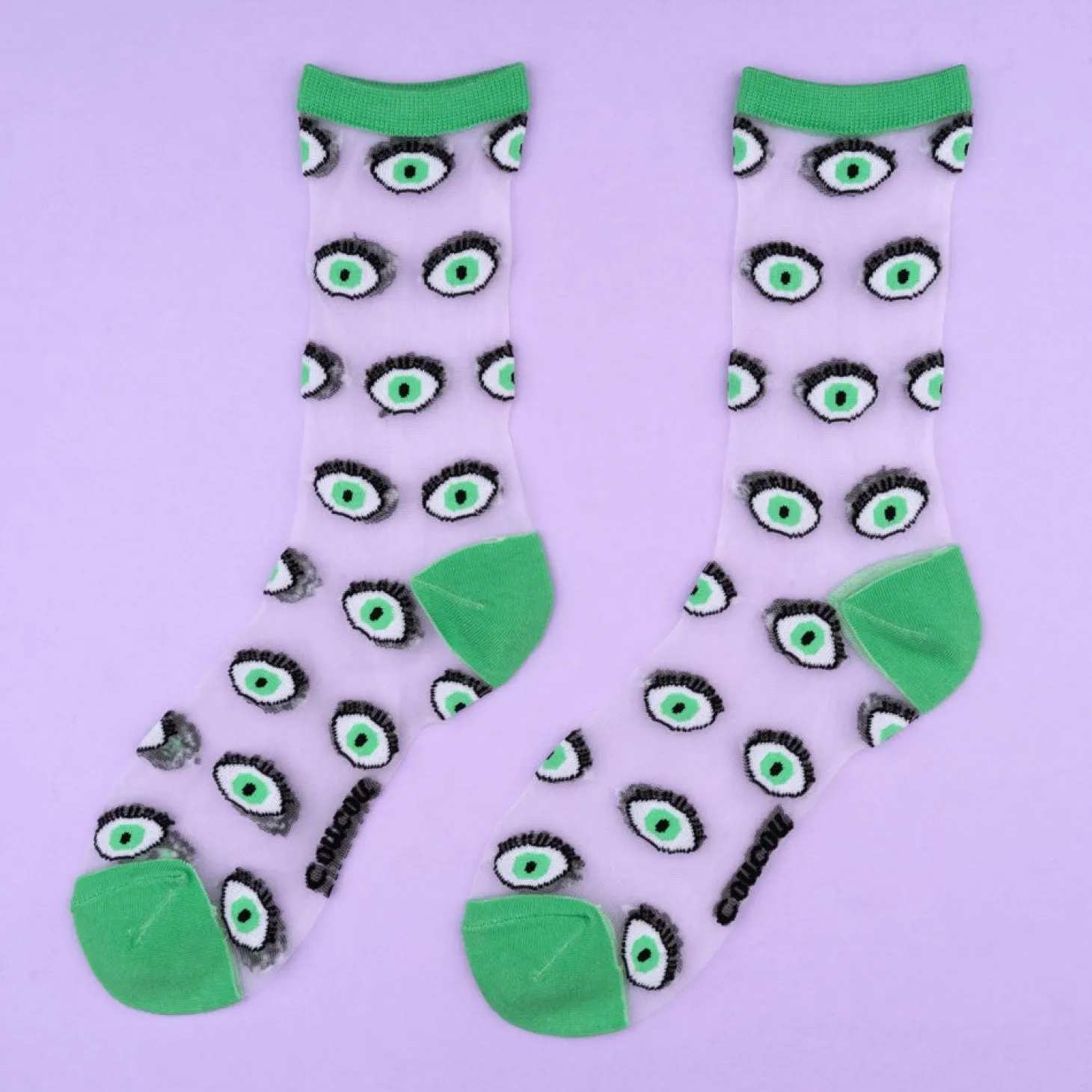 Coucou Suzette Eye Sheer Socks - Green* Sheer Socks