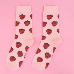 Coucou Suzette Glittery Strawberry Socks* Cotton Socks