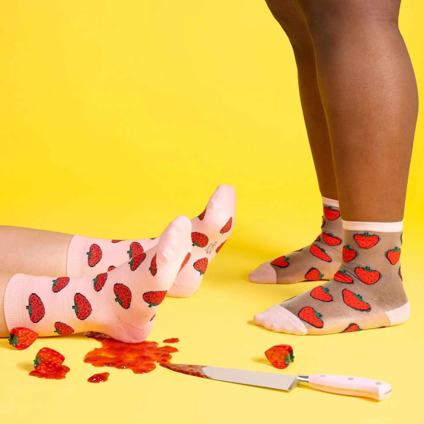 Coucou Suzette Glittery Strawberry Socks* Cotton Socks