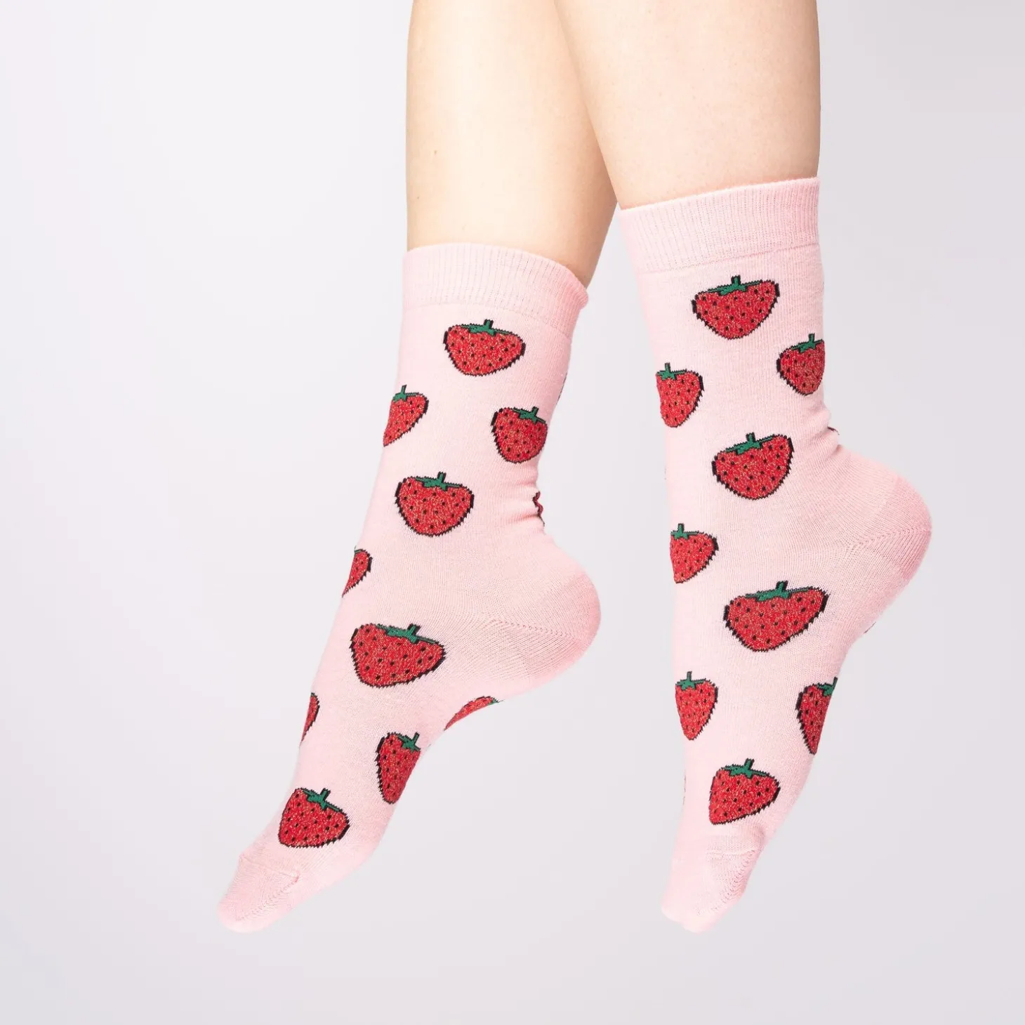 Coucou Suzette Glittery Strawberry Socks* Cotton Socks