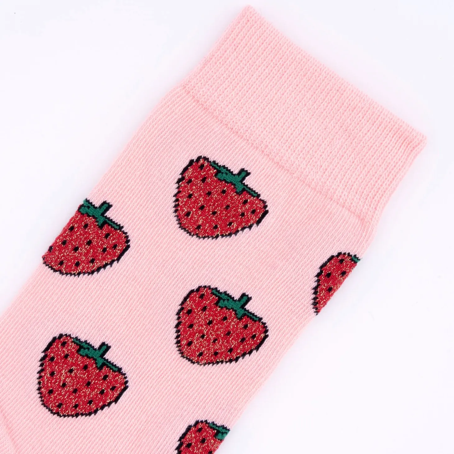 Coucou Suzette Glittery Strawberry Socks* Cotton Socks