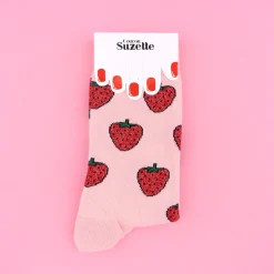 Coucou Suzette Glittery Strawberry Socks* Cotton Socks