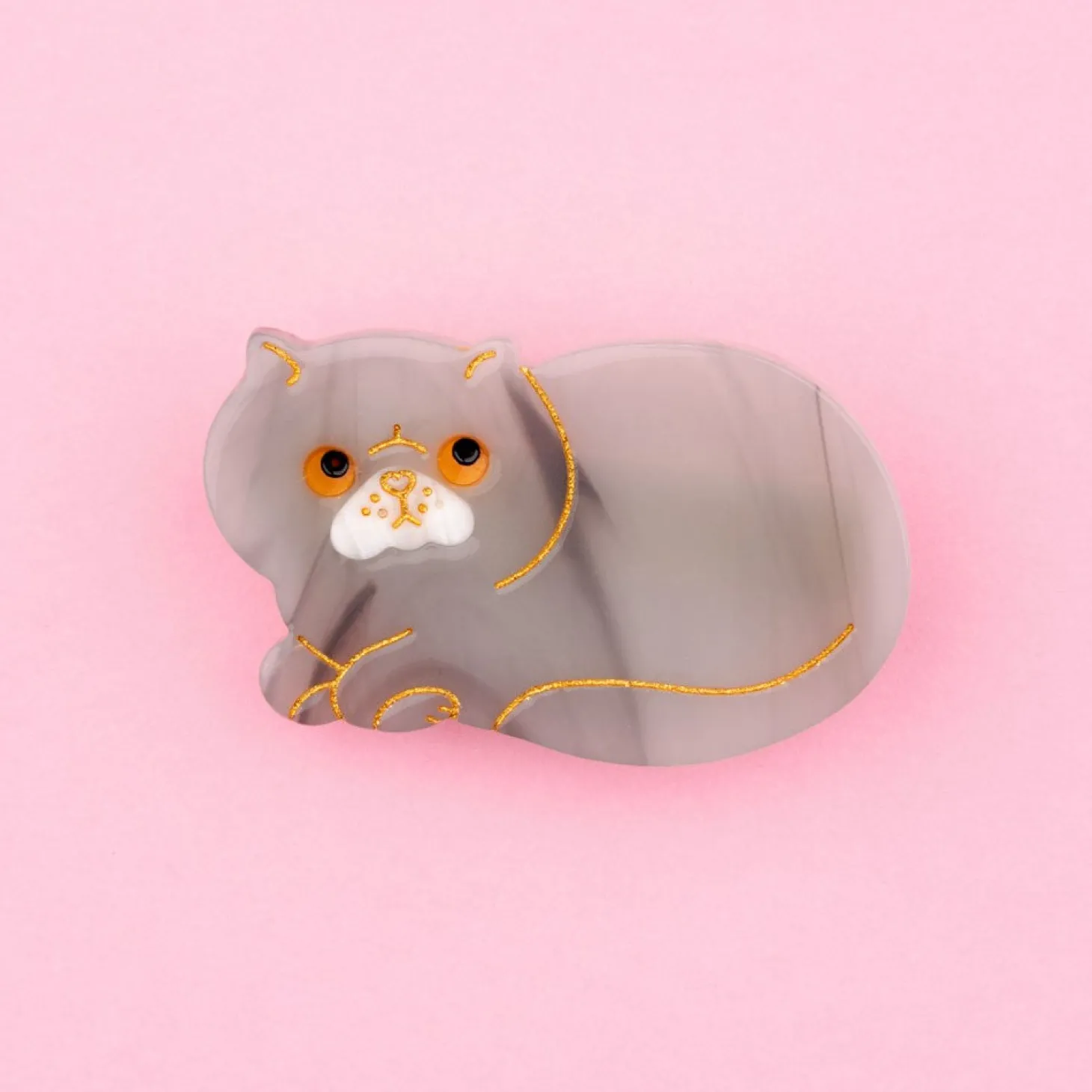 Coucou Suzette Grey Exotic Shorthair Cat Hair Clip* Hair Clips
