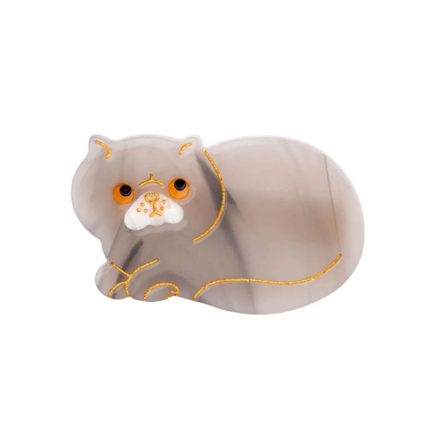 Coucou Suzette Grey Exotic Shorthair Cat Hair Clip* Hair Clips