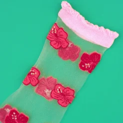 Coucou Suzette Hibiscus Sheer Socks* Sheer Socks