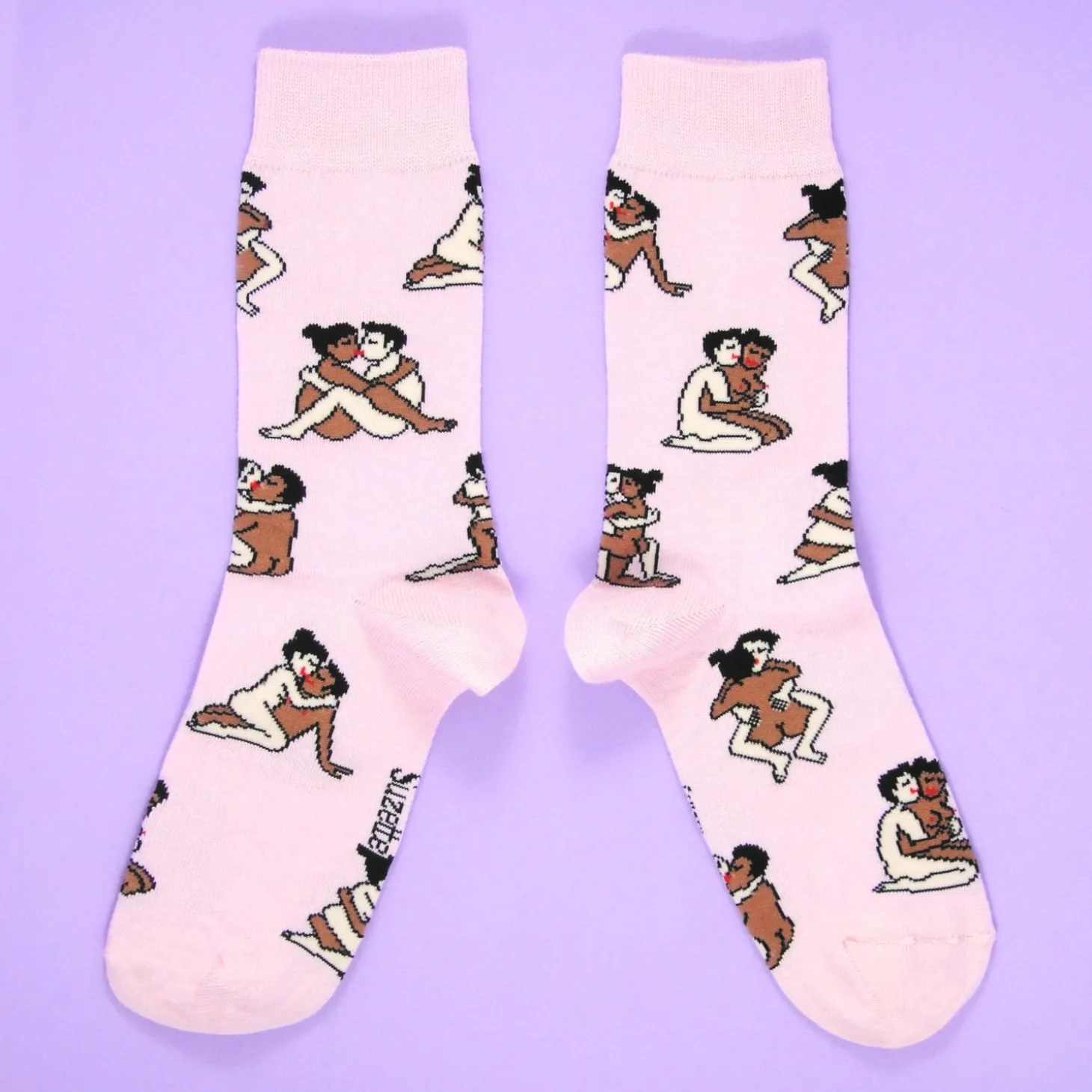 Coucou Suzette Kamasutra Socks - Straight Lovers - Pink* Cotton Socks