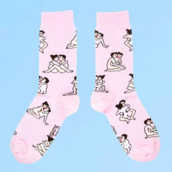 Coucou Suzette Kamasutra Socks - Straight Lovers - Pink* Cotton Socks