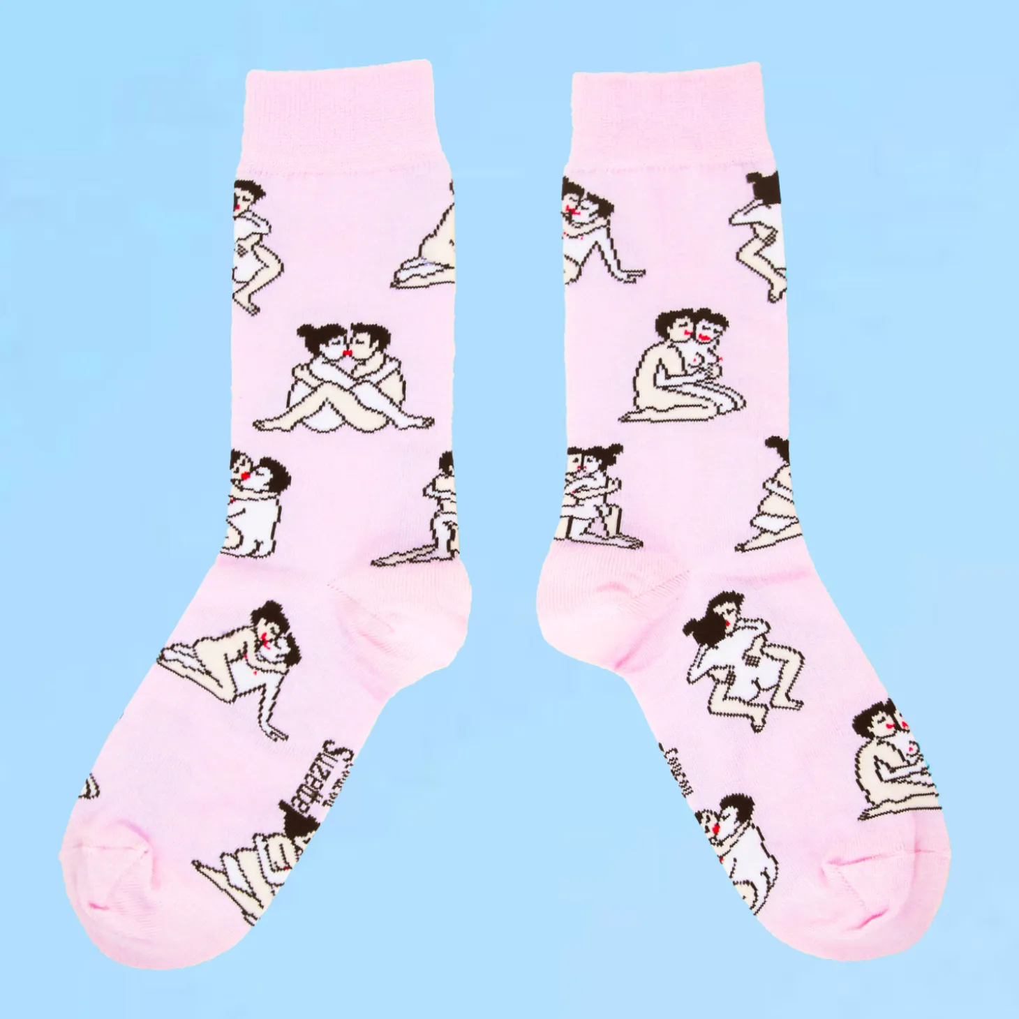 Coucou Suzette Kamasutra Socks - Straight Lovers - Pink* Cotton Socks