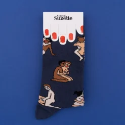Coucou Suzette Kamasutra Socks - Straight Lovers - Blue* Cotton Socks