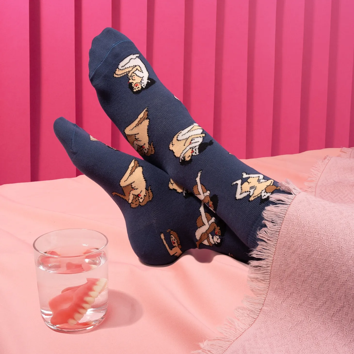 Coucou Suzette Kamasutra Socks - Straight Lovers - Blue* Cotton Socks