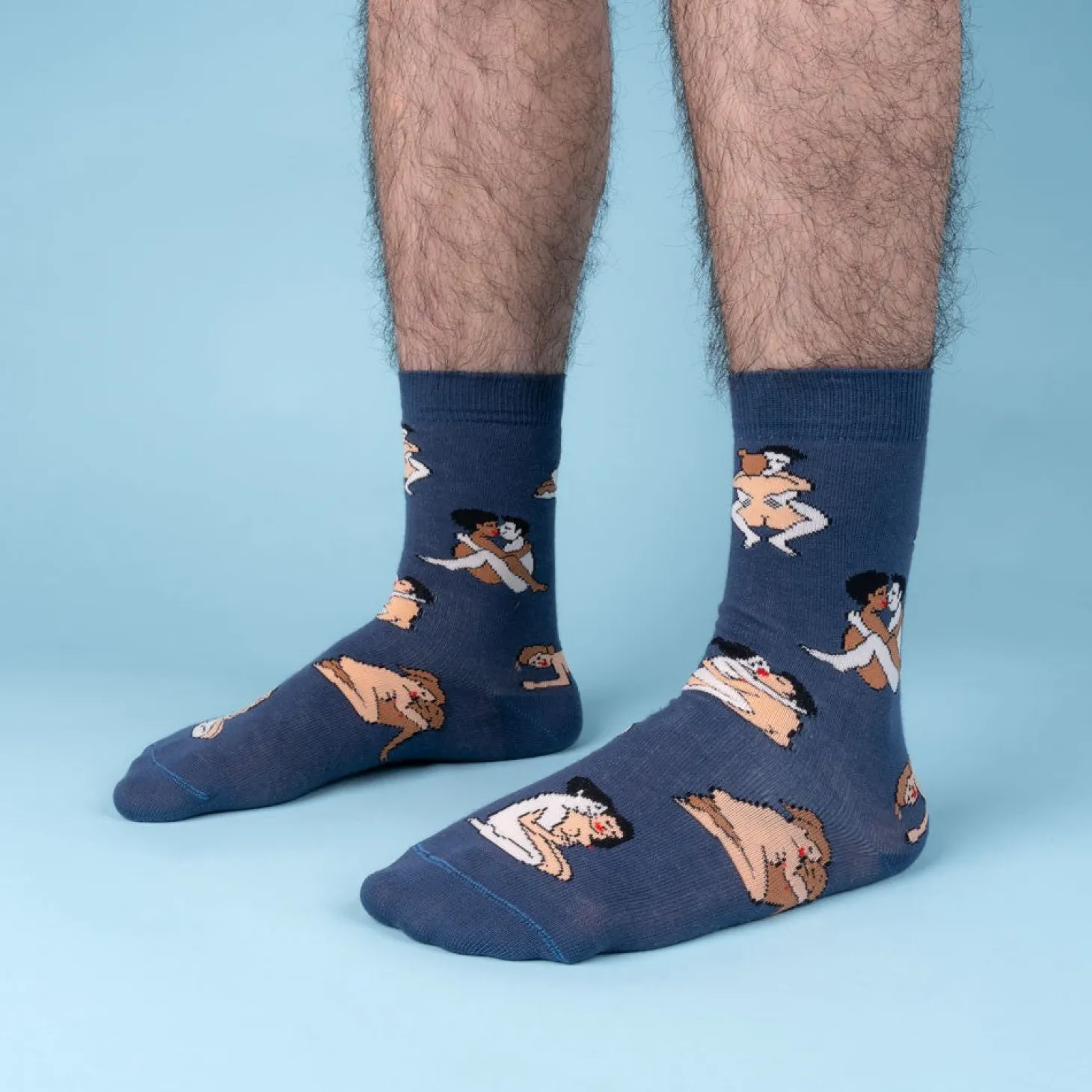 Coucou Suzette Kamasutra Socks - Straight Lovers - Blue* Cotton Socks