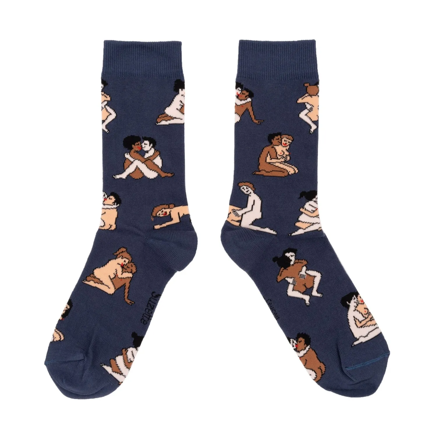 Coucou Suzette Kamasutra Socks - Straight Lovers - Blue* Cotton Socks