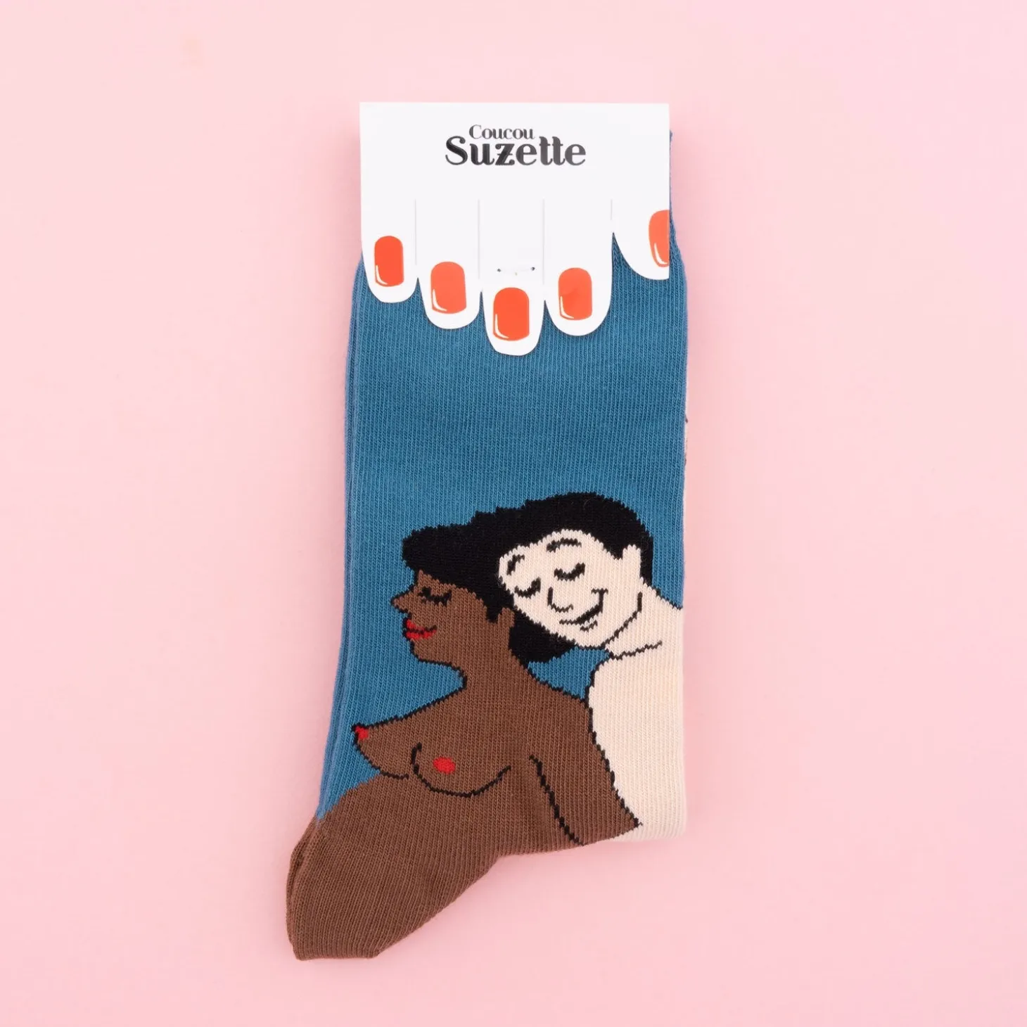 Coucou Suzette Parents Socks - Black Mom And White Dad* Cotton Socks