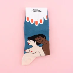 Coucou Suzette Parents Socks - White Mom And Black Dad* Cotton Socks
