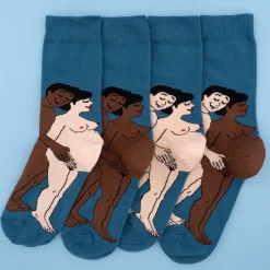 Coucou Suzette Parents Socks - White Mom And Black Dad* Cotton Socks