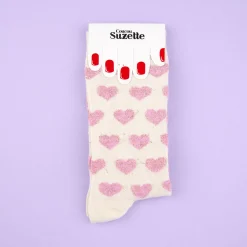 Coucou Suzette Pink Heart Socks* Cotton Socks