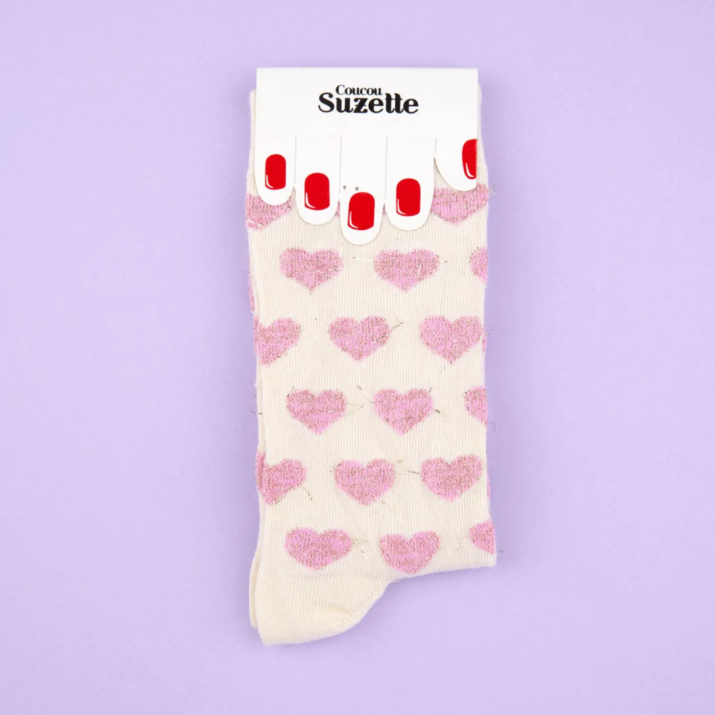 Coucou Suzette Pink Heart Socks* Cotton Socks