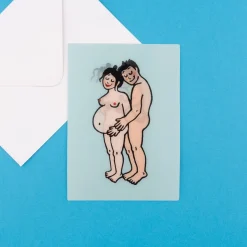 Coucou Suzette Pregnancy Postcard - White Mom And Dad* Stationery