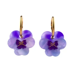 Coucou Suzette Purple Pansies Earrings* Jewelry