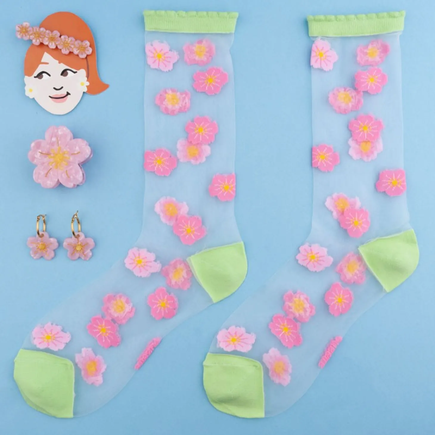 Coucou Suzette Sakura Sheer Socks* Sheer Socks