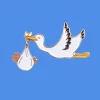 Coucou Suzette Stork Pin - Black Baby* Pins