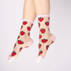 Coucou Suzette Strawberry Sheer Socks* Sheer Socks