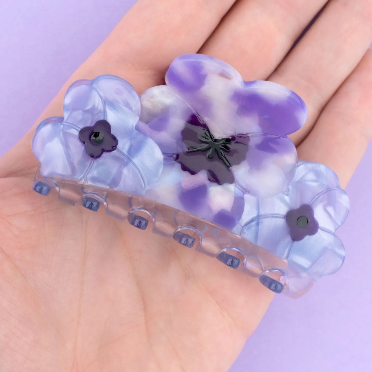 Coucou Suzette Three Pansies Hair Claw* Hair Claws
