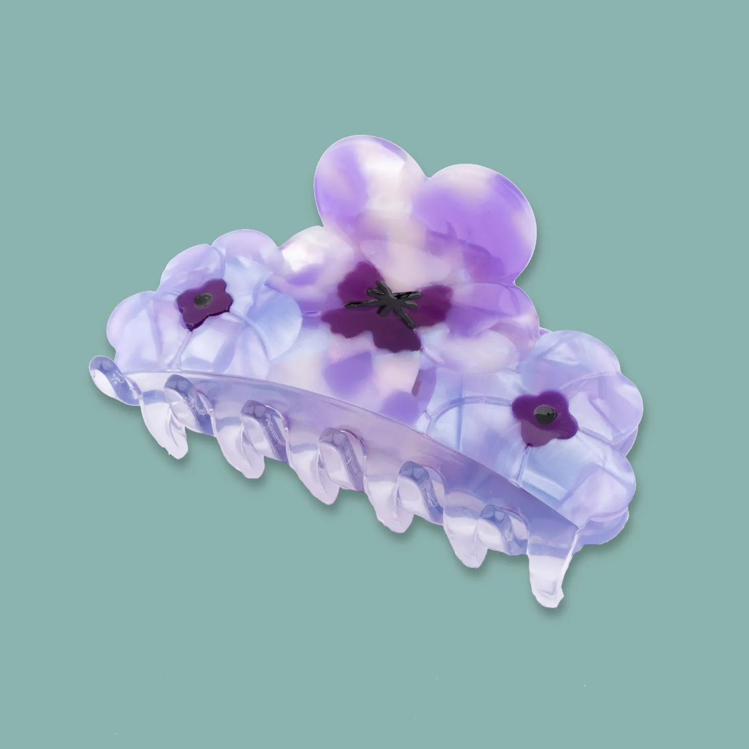 Coucou Suzette Three Pansies Hair Claw* Hair Claws