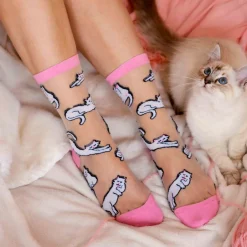 Coucou Suzette White Cat Sheer Socks* Sheer Socks